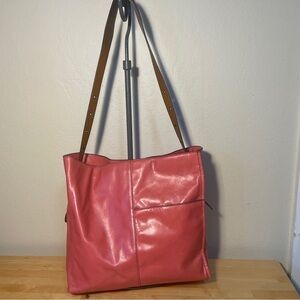 HOBO Blossom Leather Tote Bag Soft Pink Shoulder Bag Large Carryall Purse